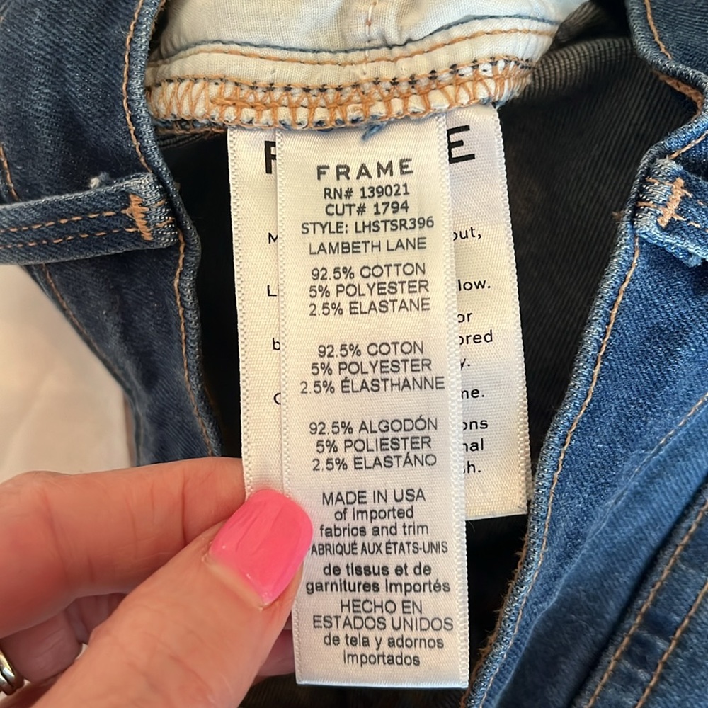 FRAME Le High Straight Fringe Hem Jeans - Picture 9 of 10